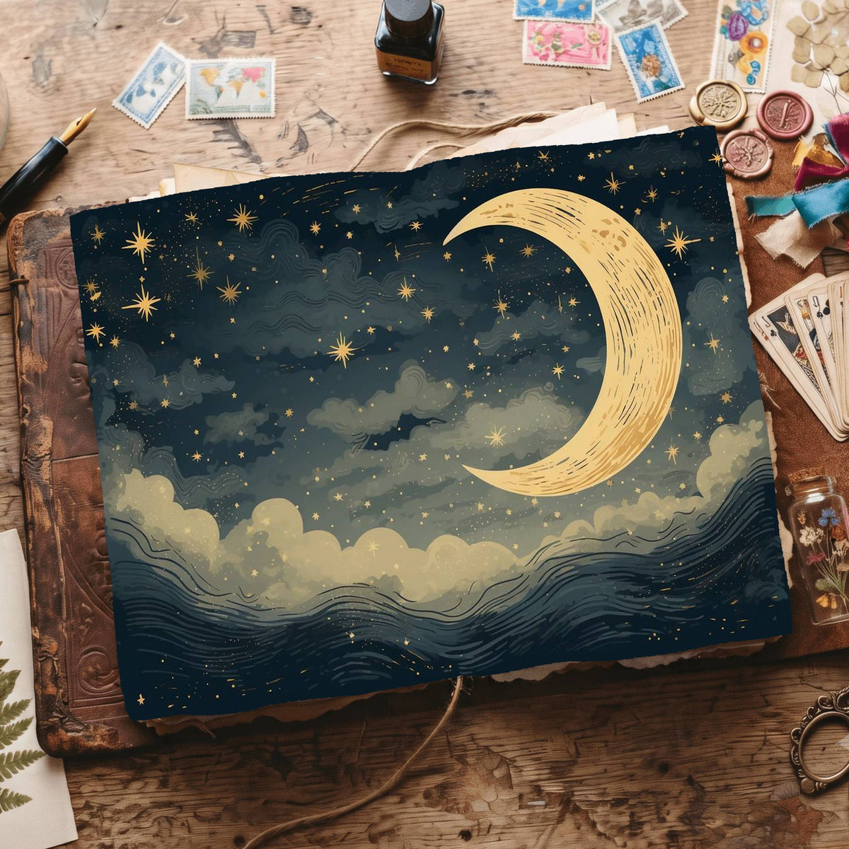 Crescent Moon Digital Papers