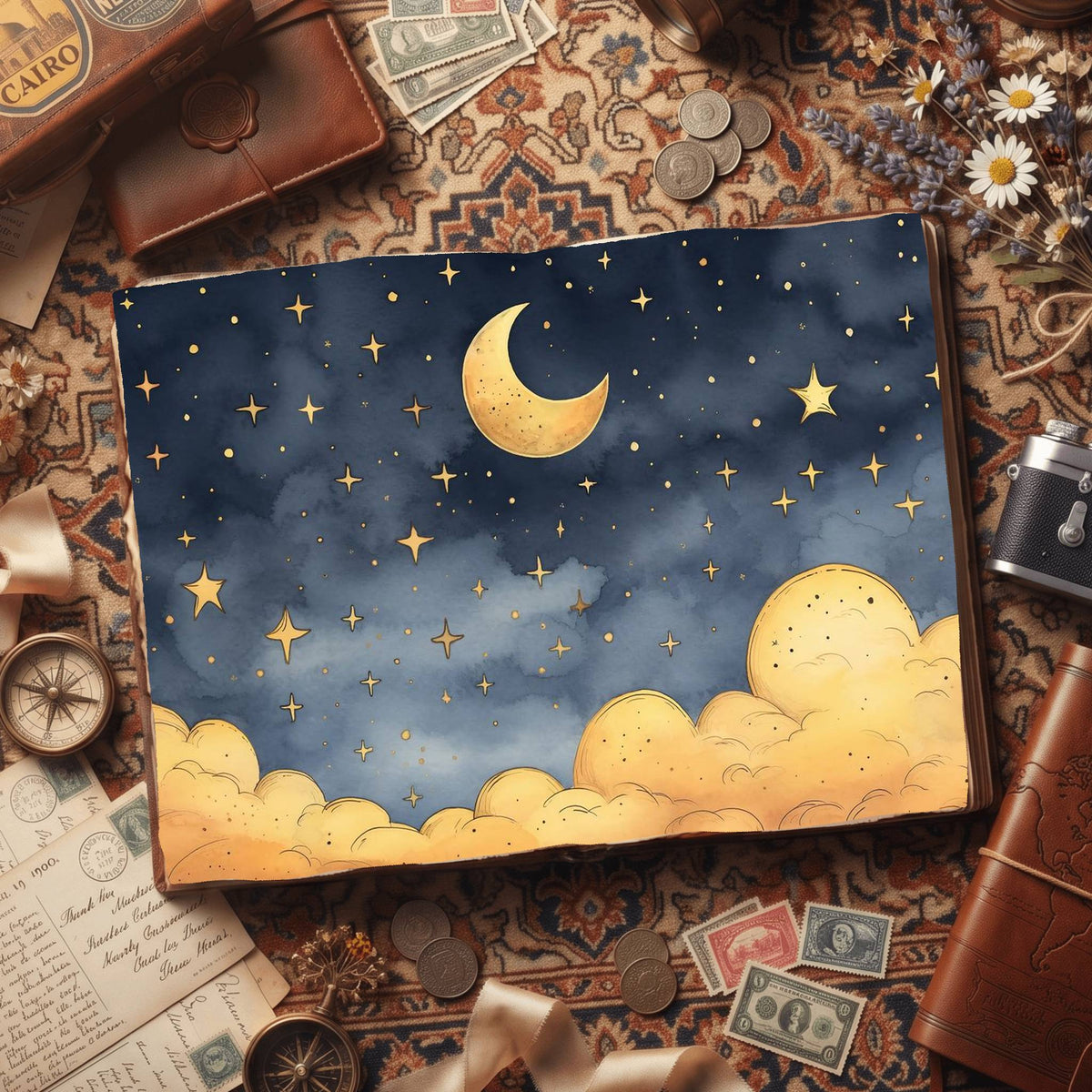 Crescent Moon Digital Papers