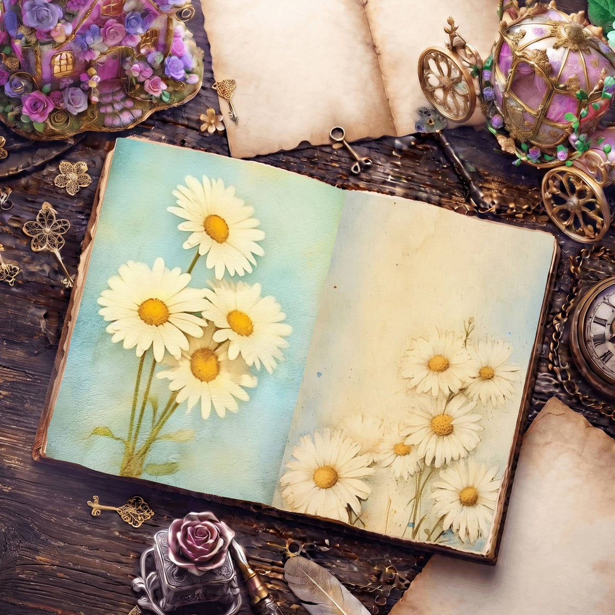 Daisies Digital Papers