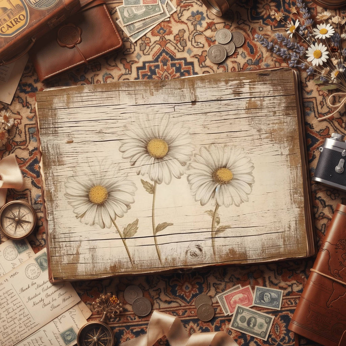 Daisy Flowers Digital Papers