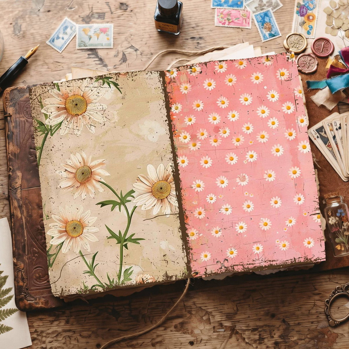 Daisy Flowers Digital Papers