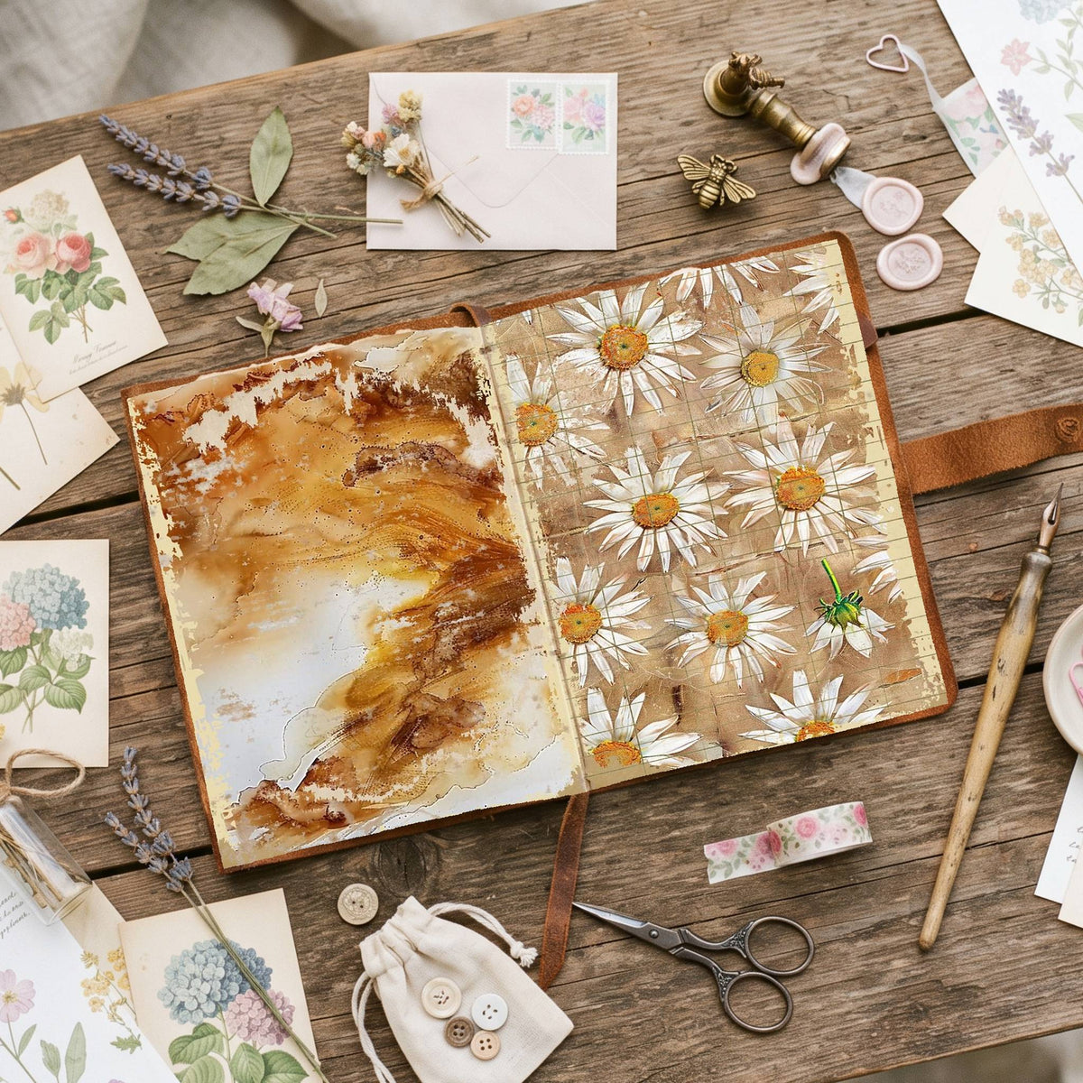 Daisy Flowers Digital Papers