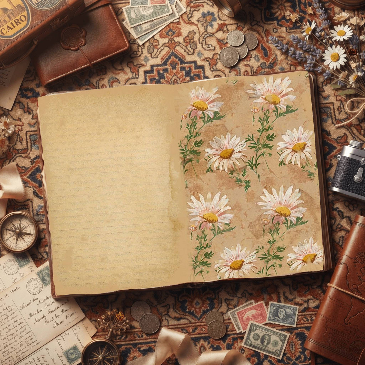 Daisy Flowers Digital Papers