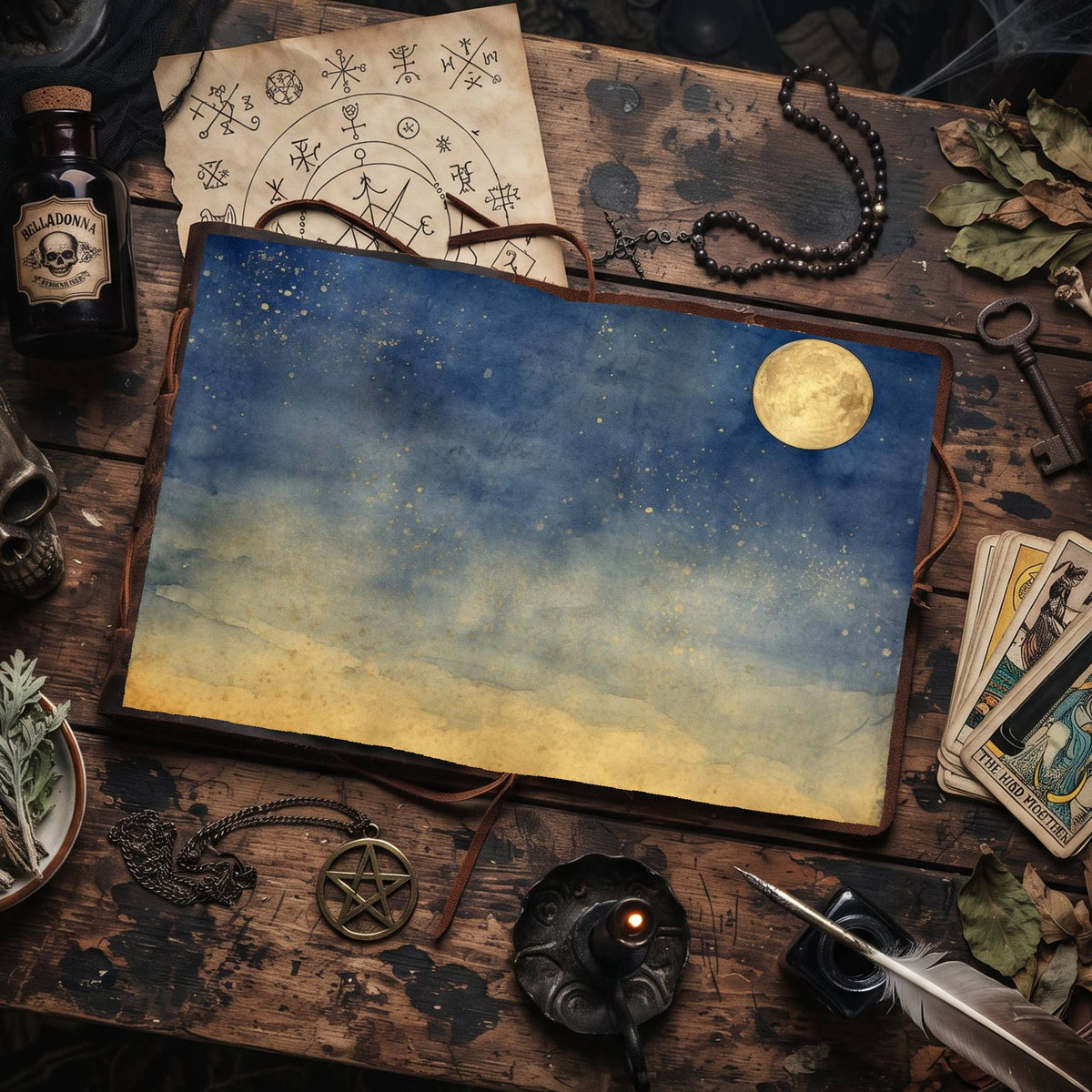 Dark Night Moon Digital Papers