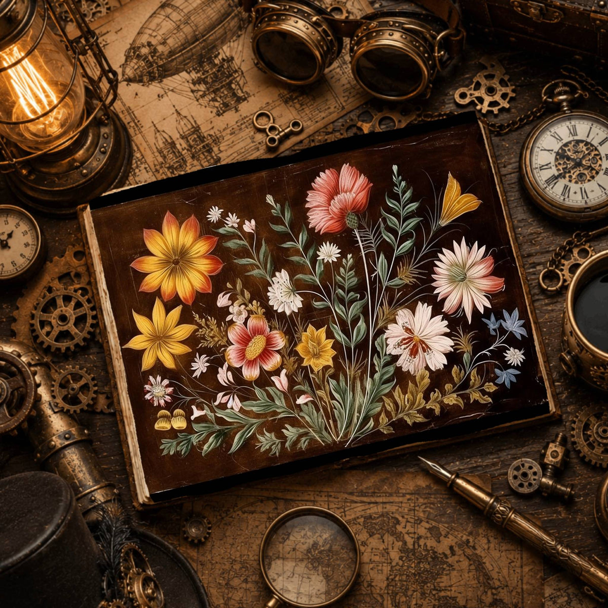 Dark Wildflowers Digital Papers