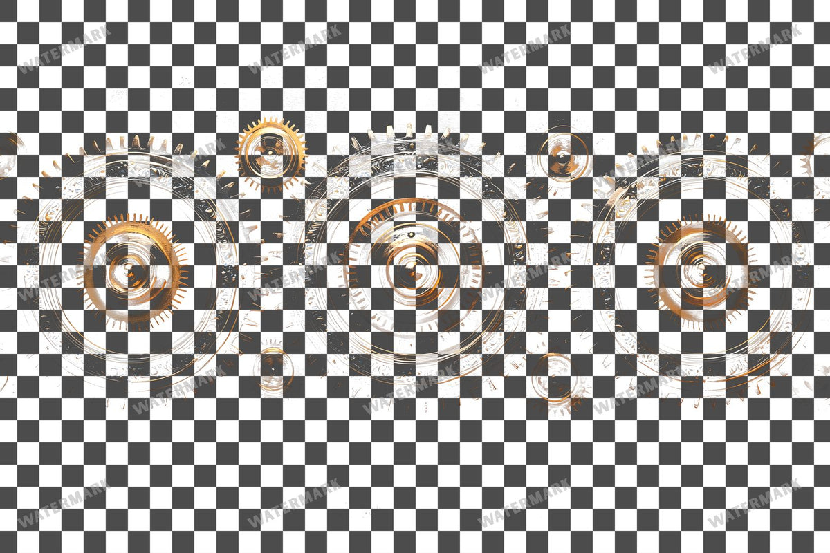 Delicate Filigree Gear Transparent Overlay Pngs