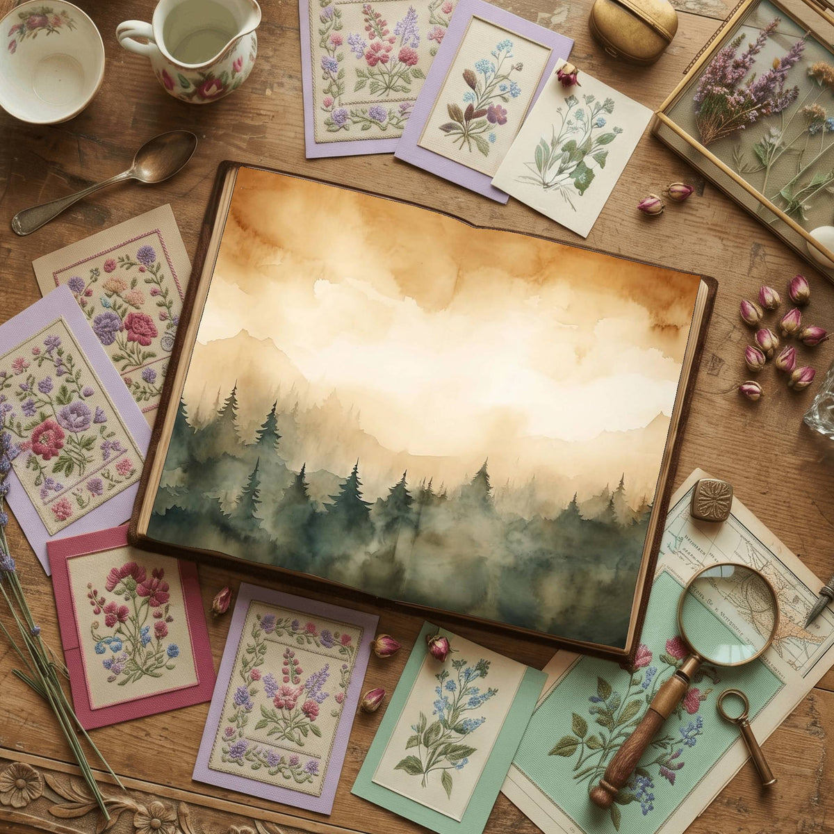 Evergreen Forest Digital Papers