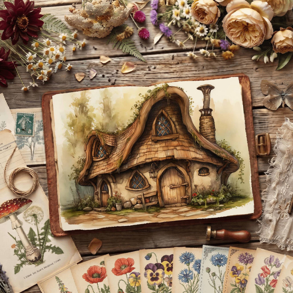 Fairy Cottages Digital Papers