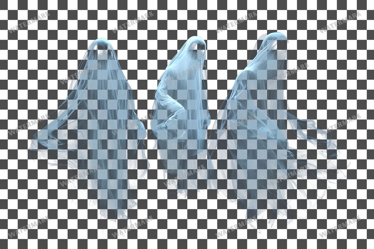 Floating Ghosts Transparent Overlay Pngs
