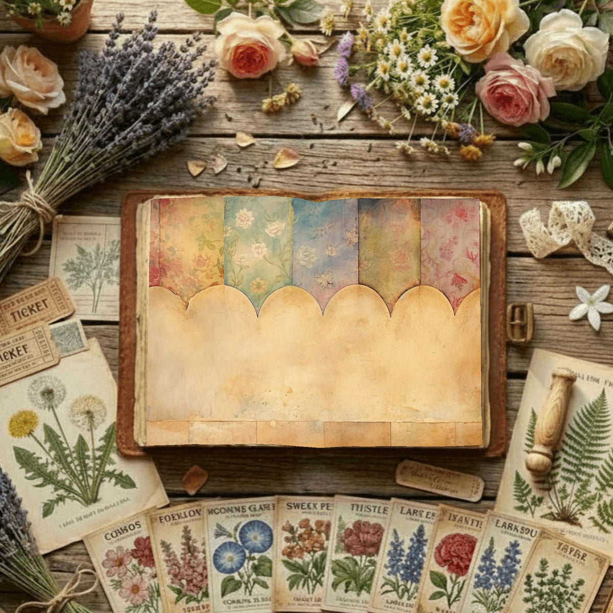 Floral Arches Digital Papers