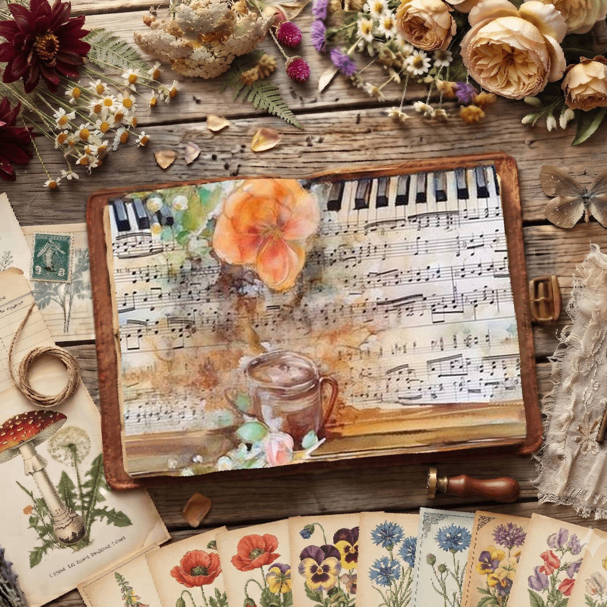 Floral Coffee Digital Papers