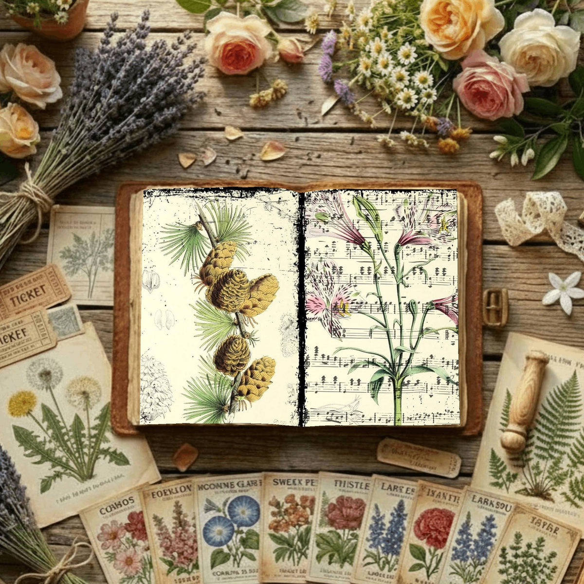 Floral Illustrations Digital Papers