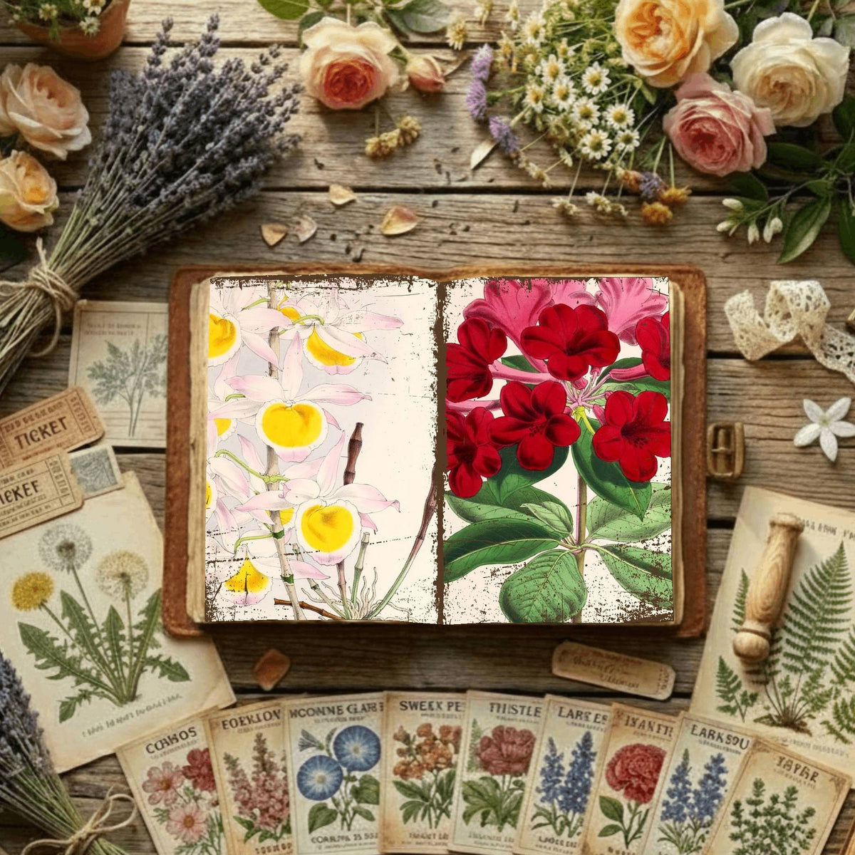 Floral Illustrations Digital Papers