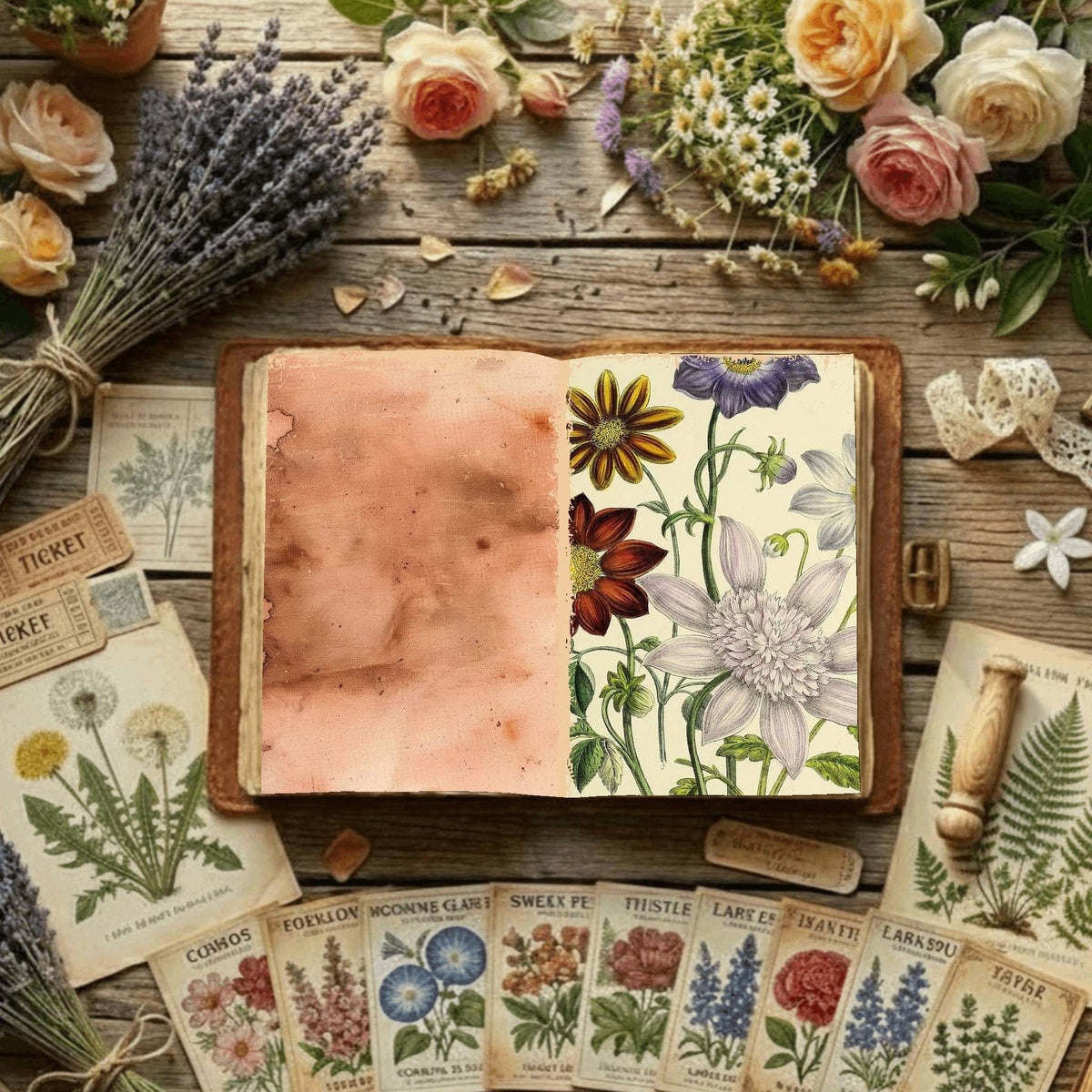 Floral Illustrations Digital Papers