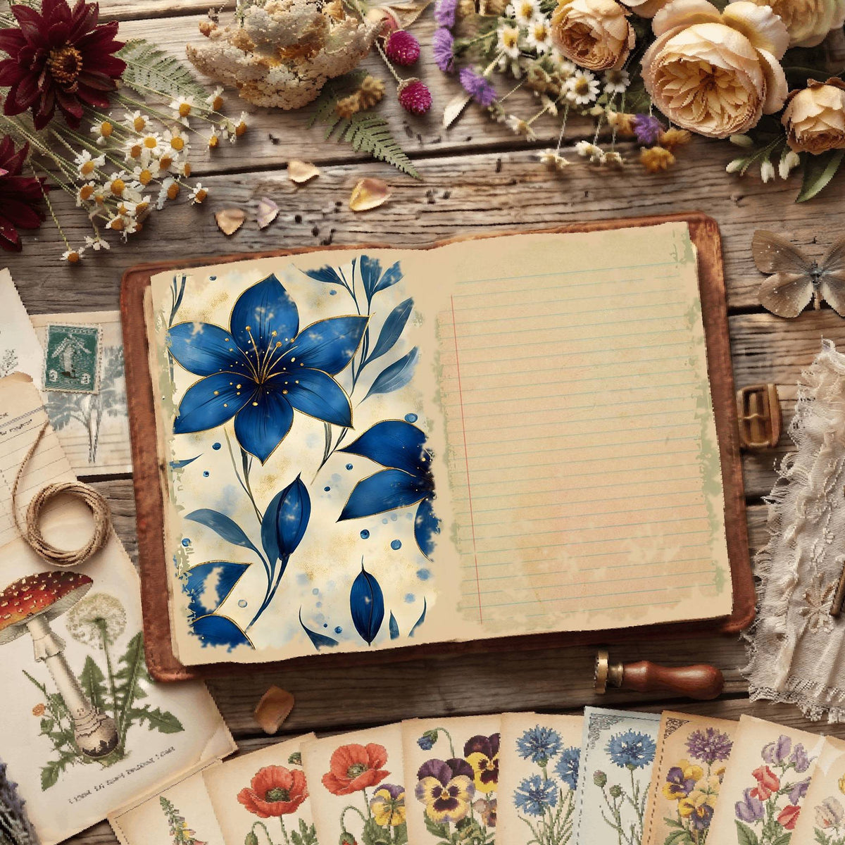 Floral Illustrations Digital Papers