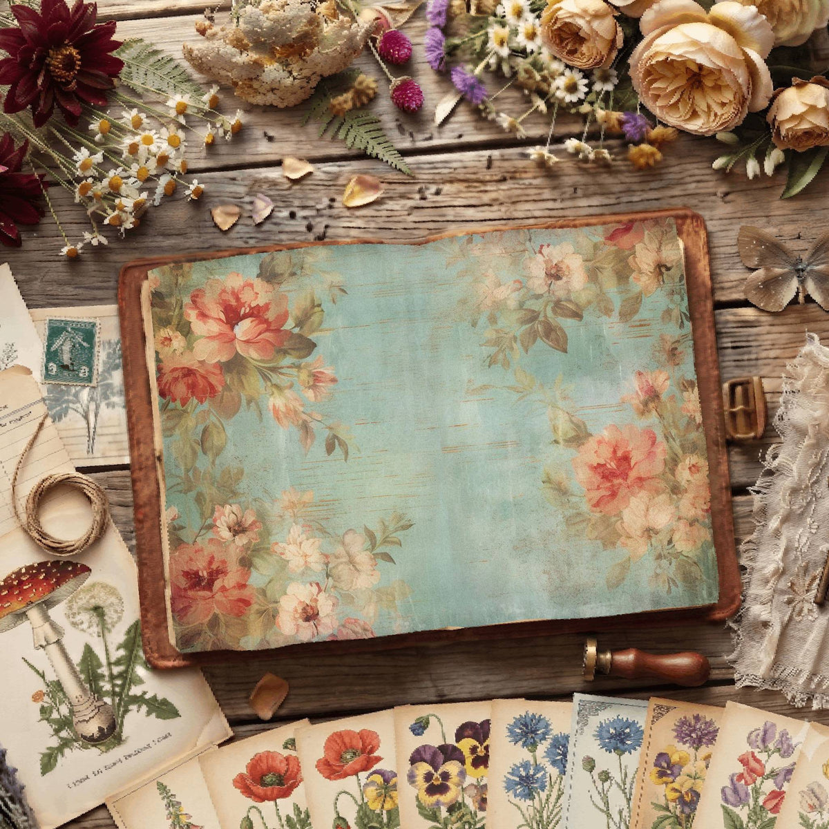 Floral Shabby Digital Papers