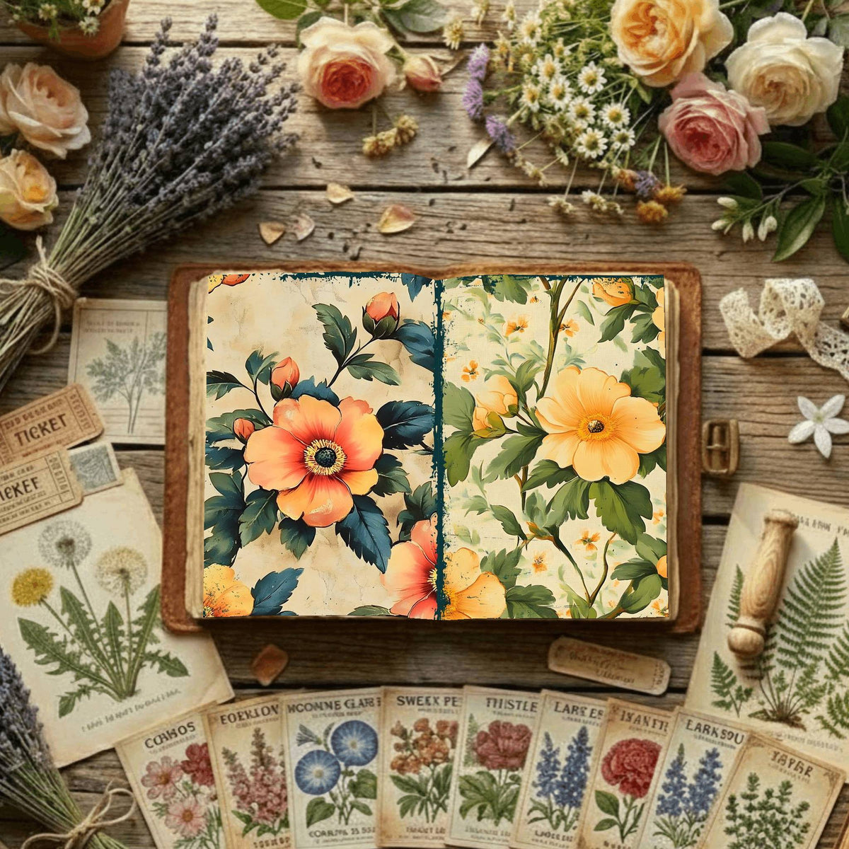 Floral Digital Papers