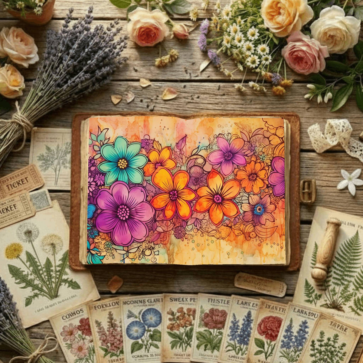 Floral Digital Papers