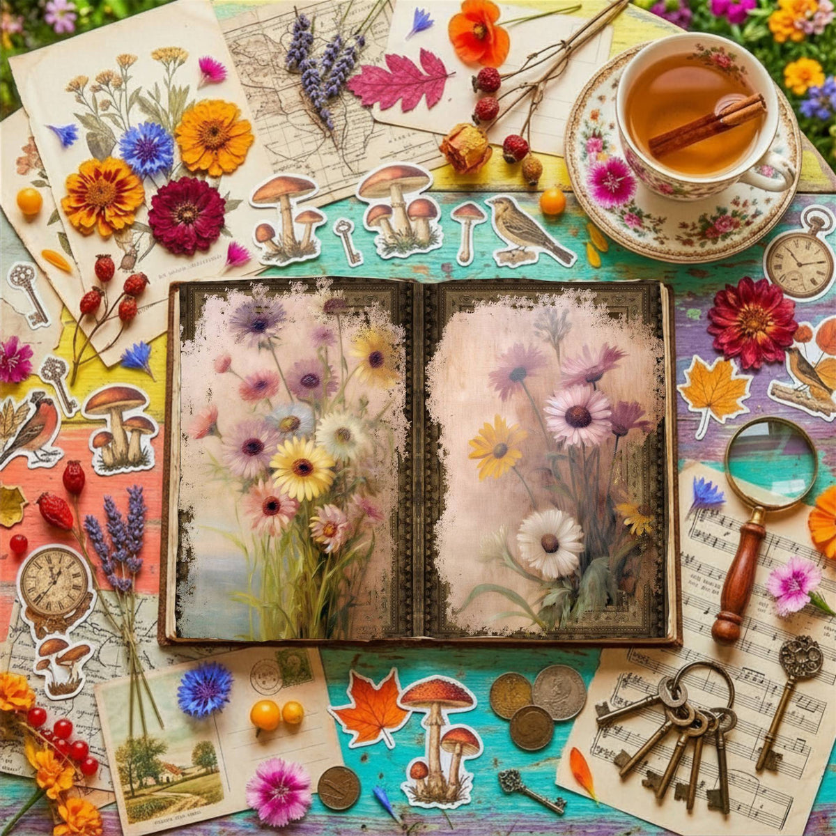Flower Bunches Digital Papers
