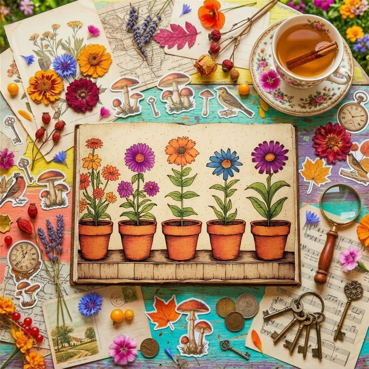 Flower Pots Digital Papers