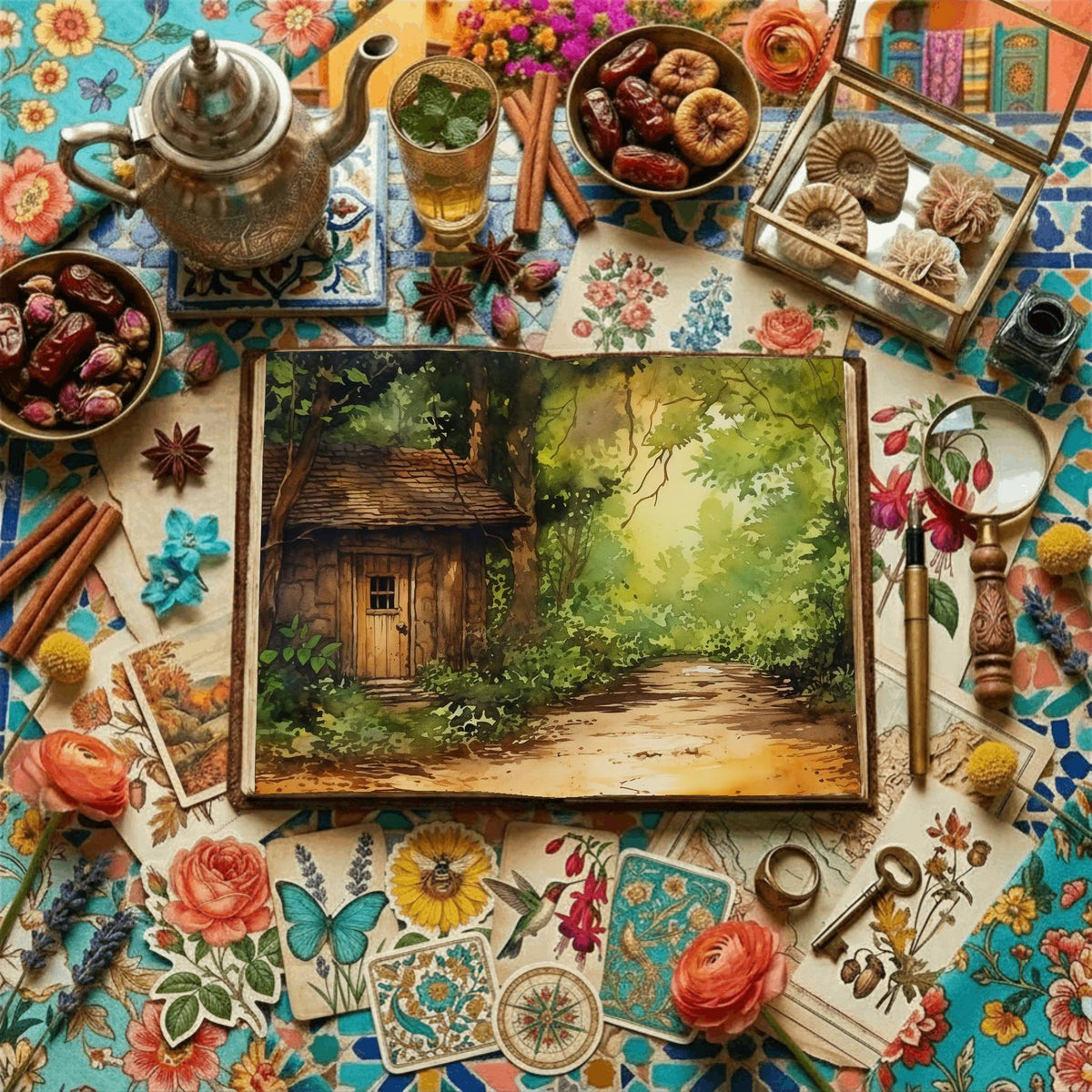 Forest Cabin Digital Papers