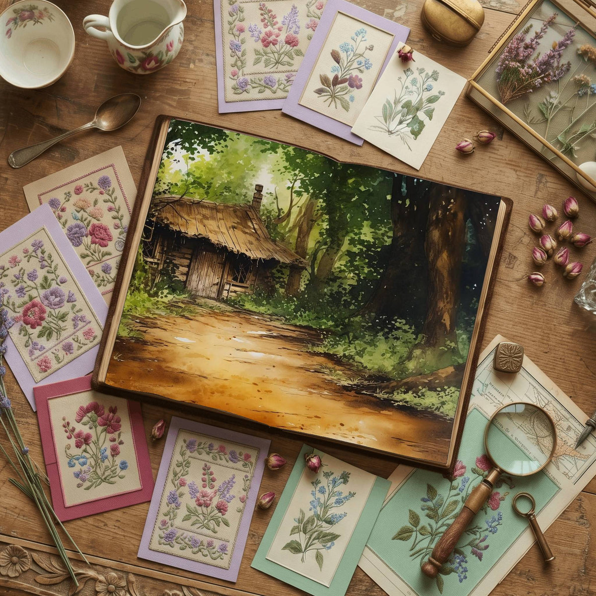Forest Cabin Digital Papers