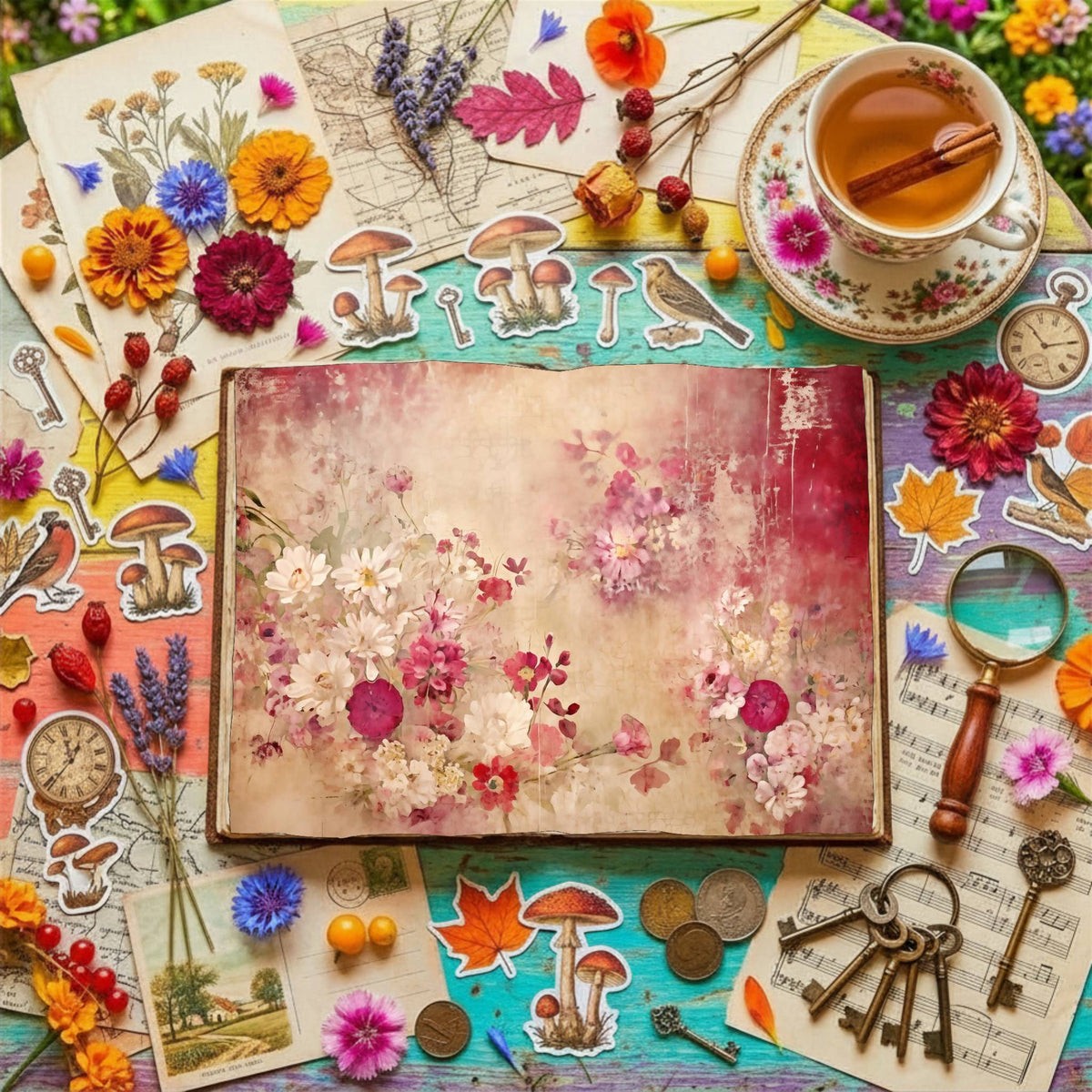 Fuchsia Flowers Digital Papers