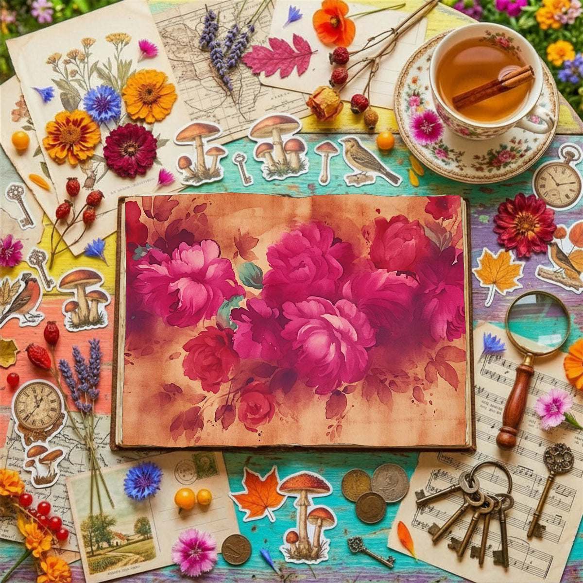 Fuchsia Flowers Digital Papers