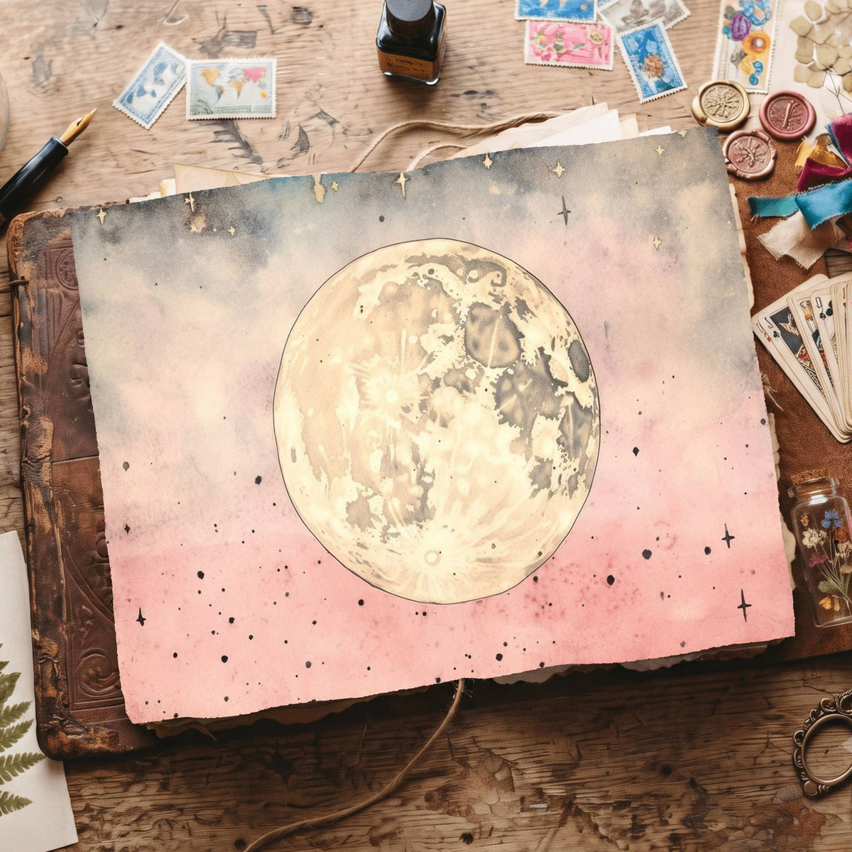 Full Moon Set Digital Papers