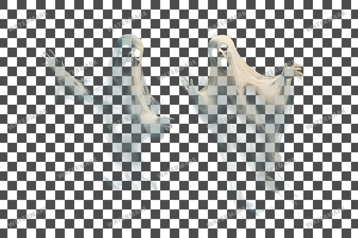 Ghostly Apparitions PNG overlay on a transparent checkered background, preview 6