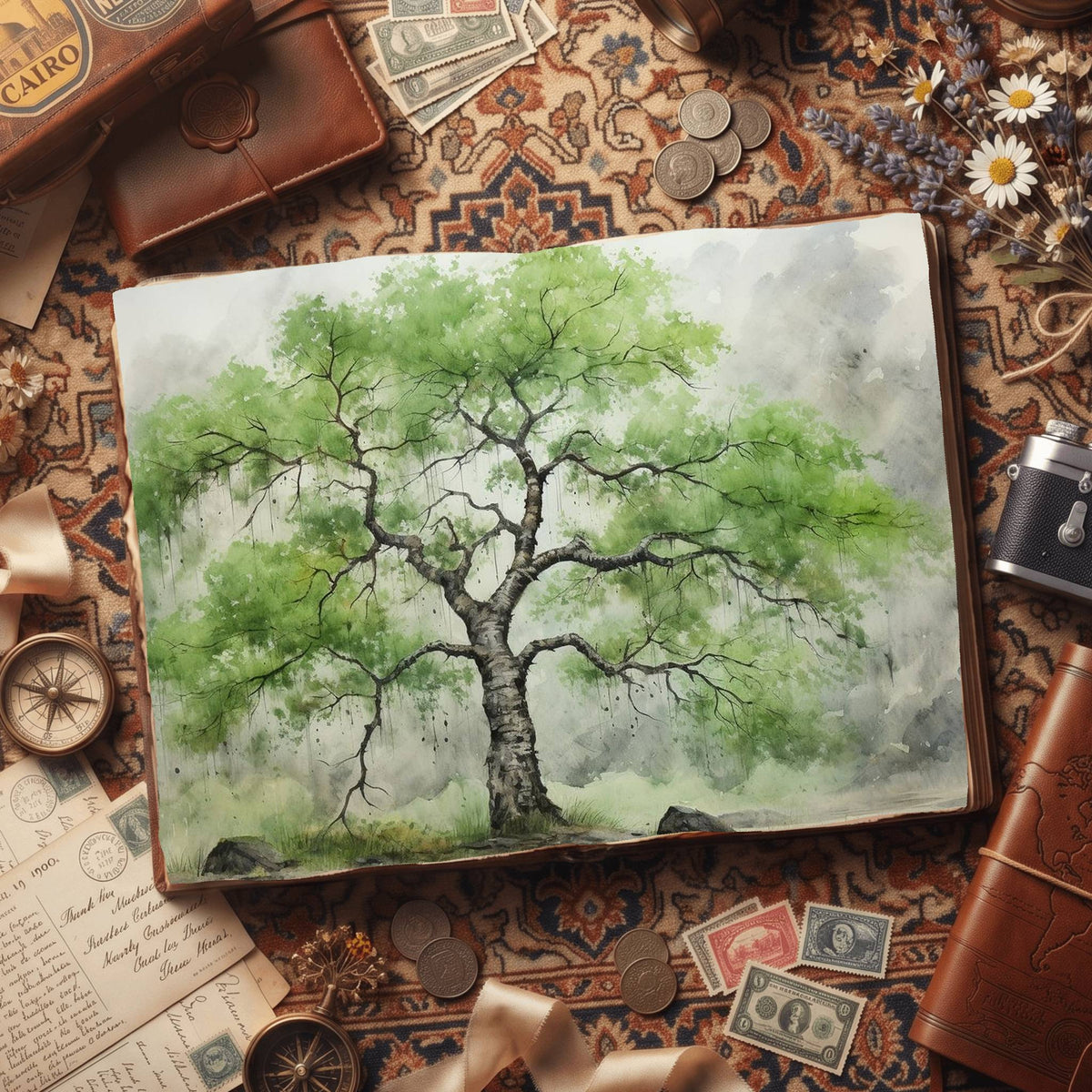 Gingko Trees Digital Papers