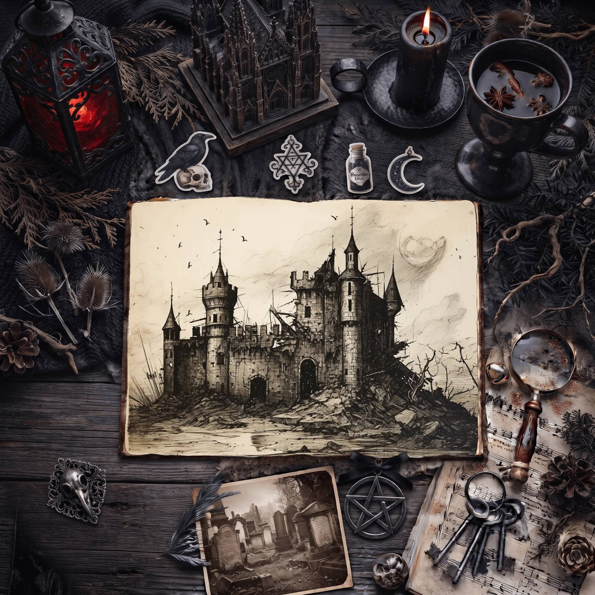Gothic Castle Digital Papers
