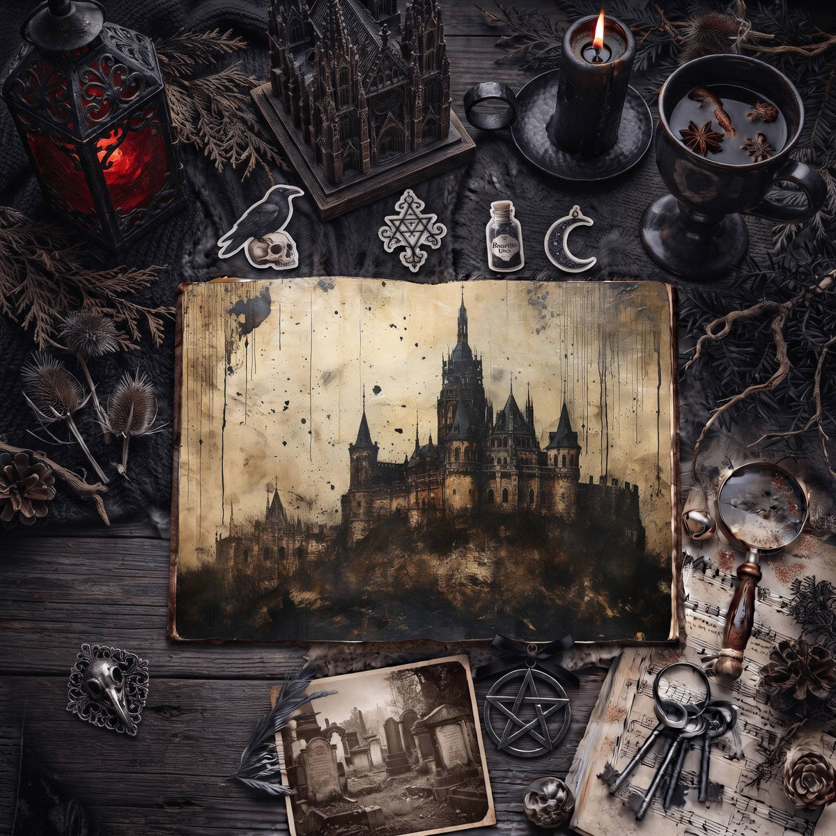 Gothic Castle Digital Papers
