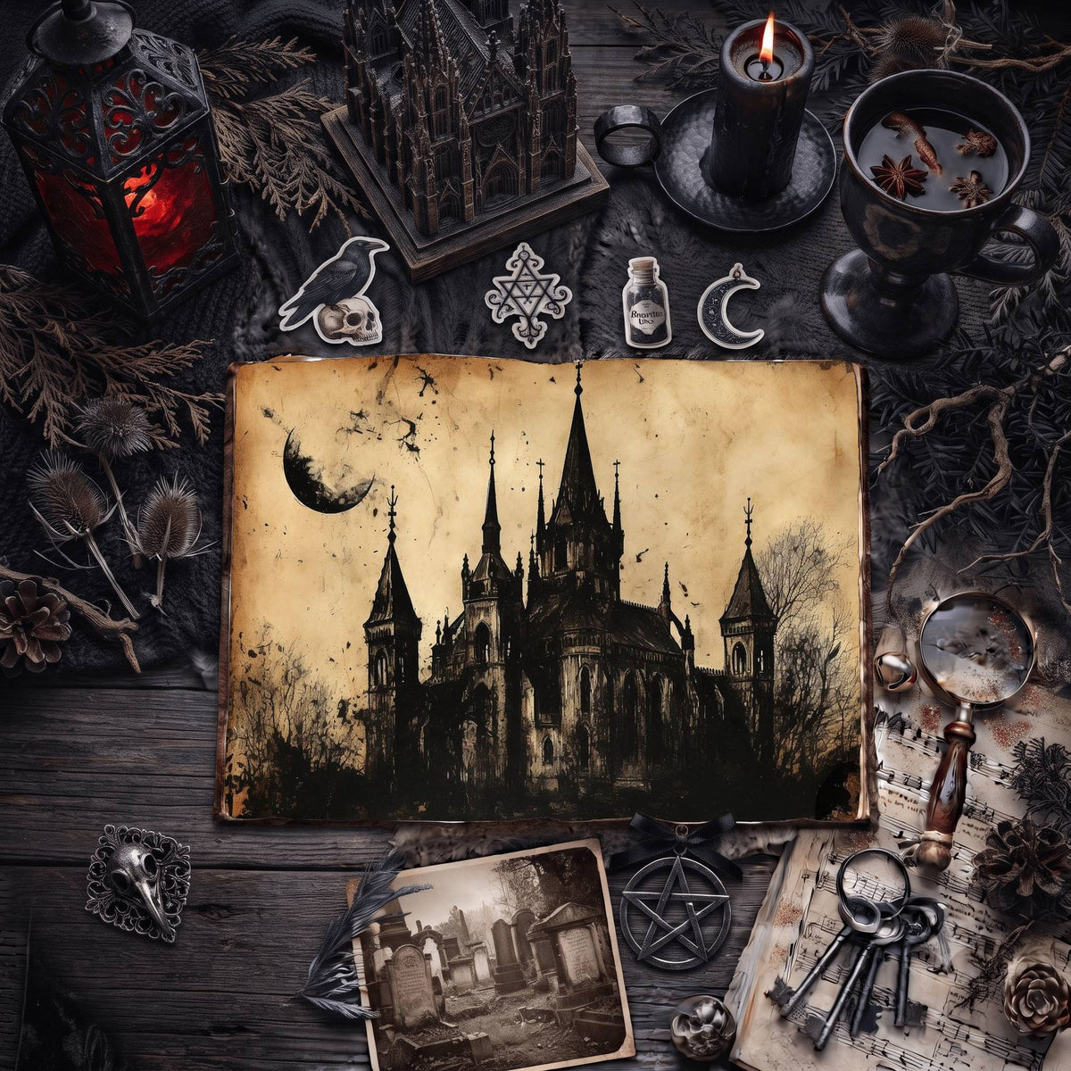 Gothic Castle Digital Papers