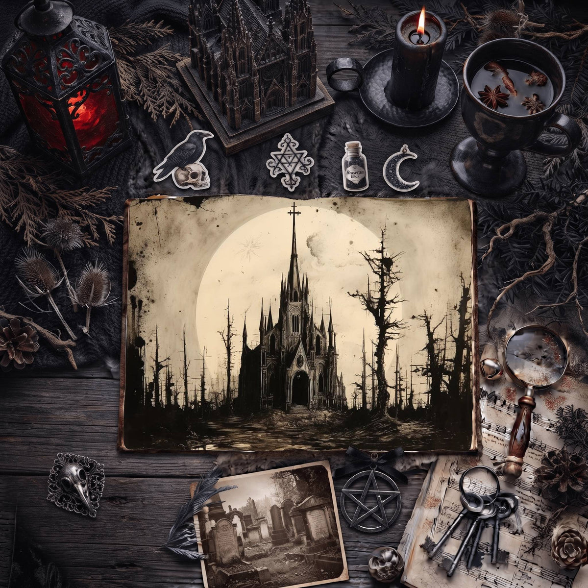 Gothic Castle Digital Papers