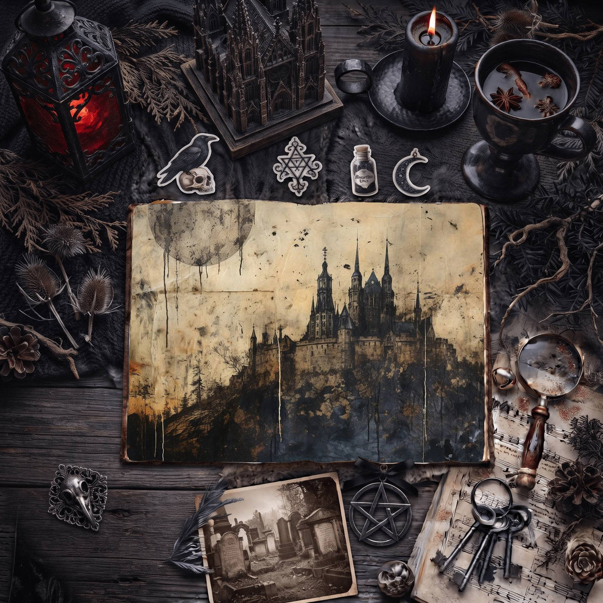 Gothic Castle Digital Papers