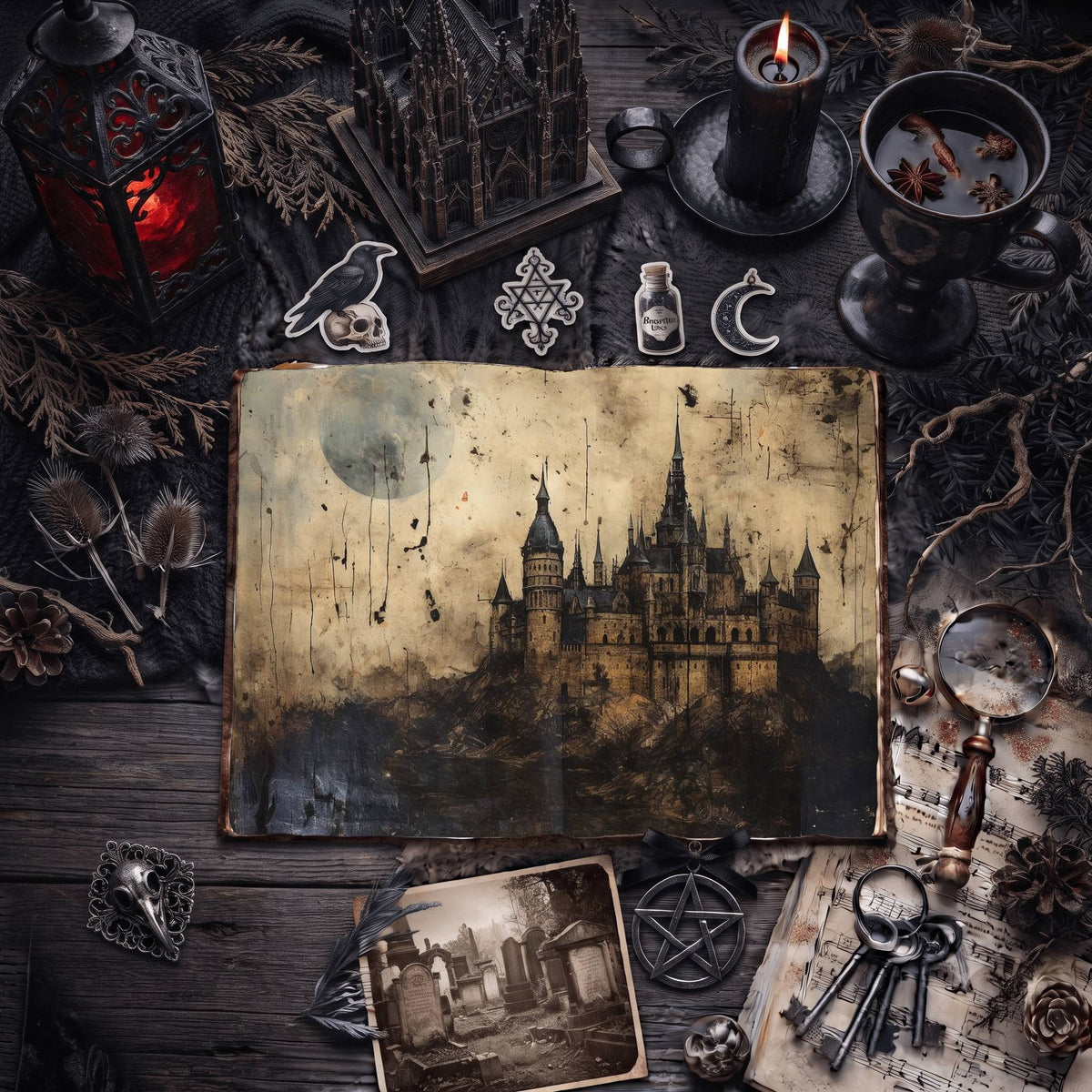 Gothic Castle Digital Papers