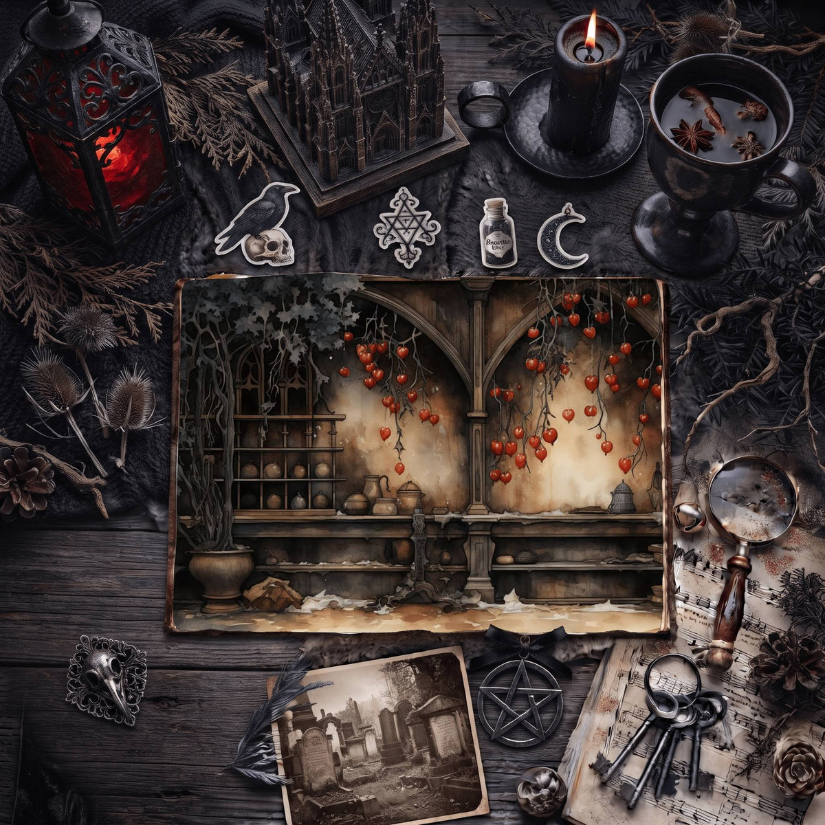 Gothic Christmas Digital Papers