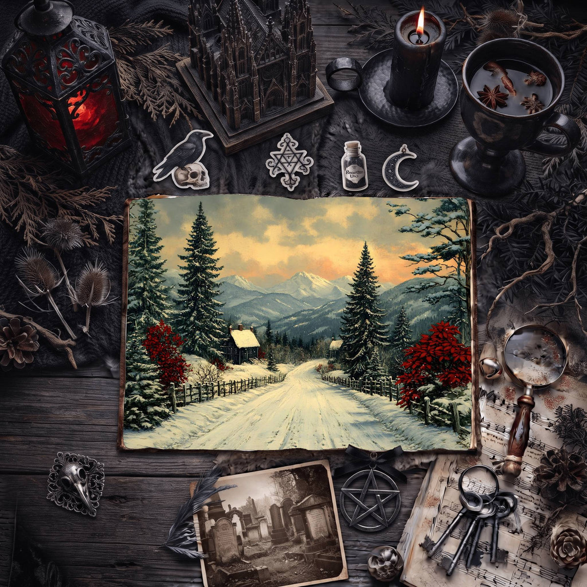 Gothic Christmas Digital Papers