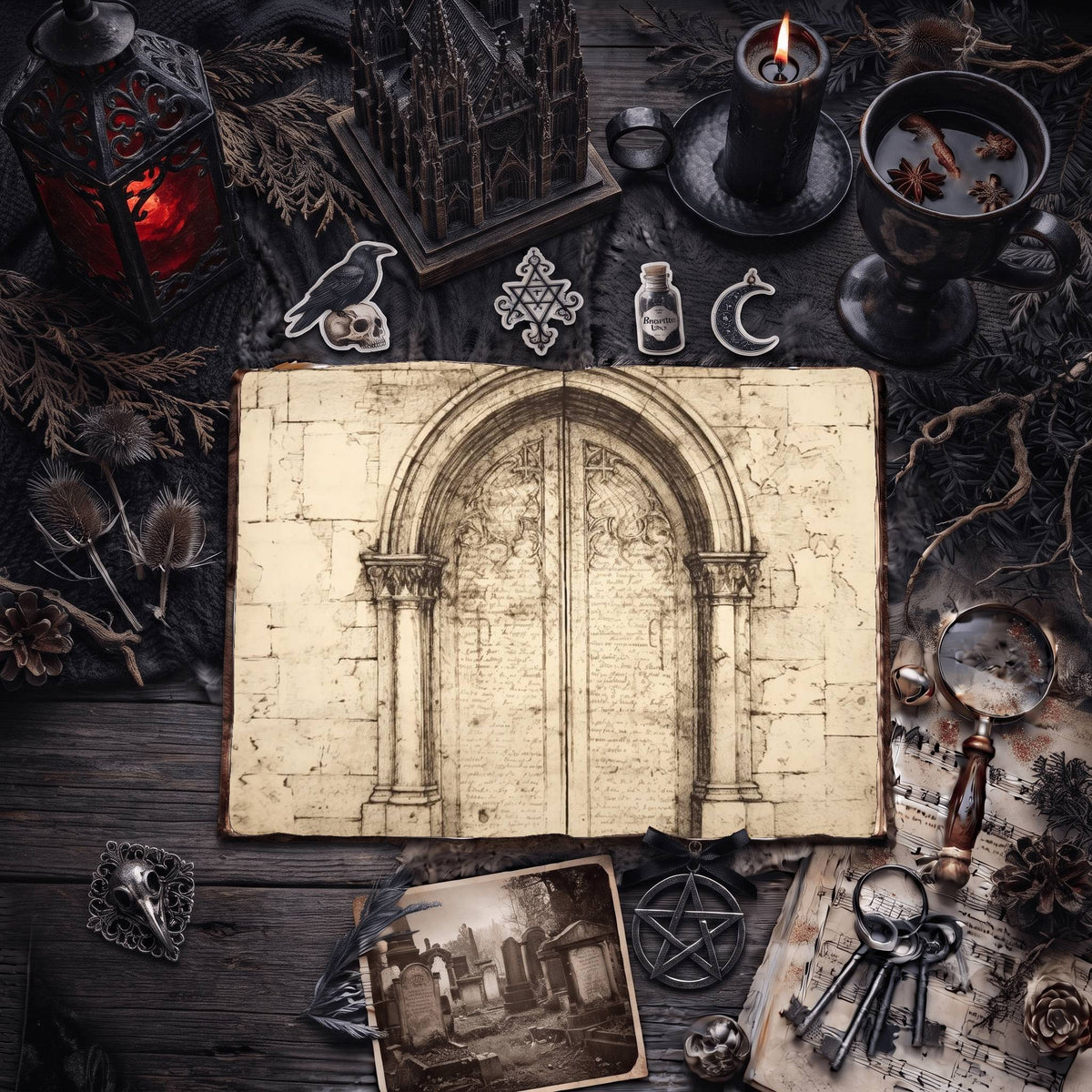 Gothic Doors Digital Papers