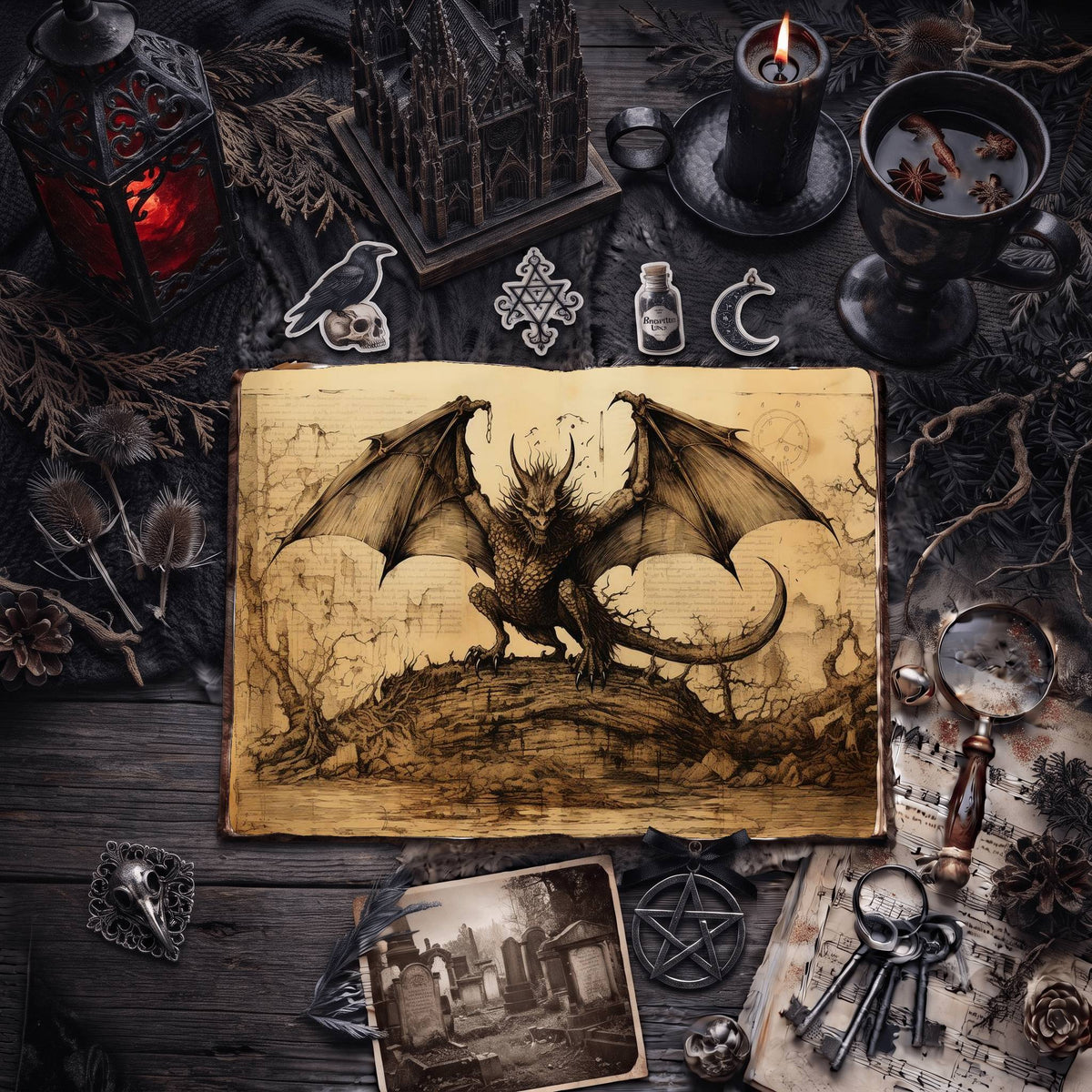 Gothic Gargoyle Digital Papers