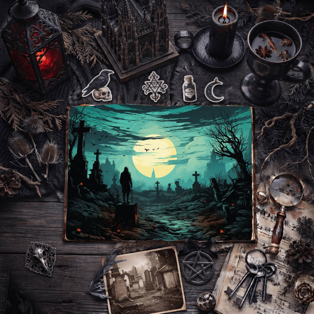 Gothic Moon Digital Papers