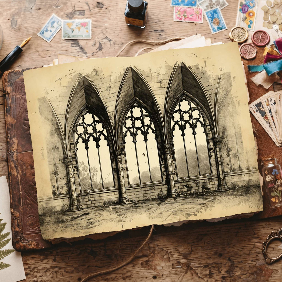 Gothic Windows Digital Papers
