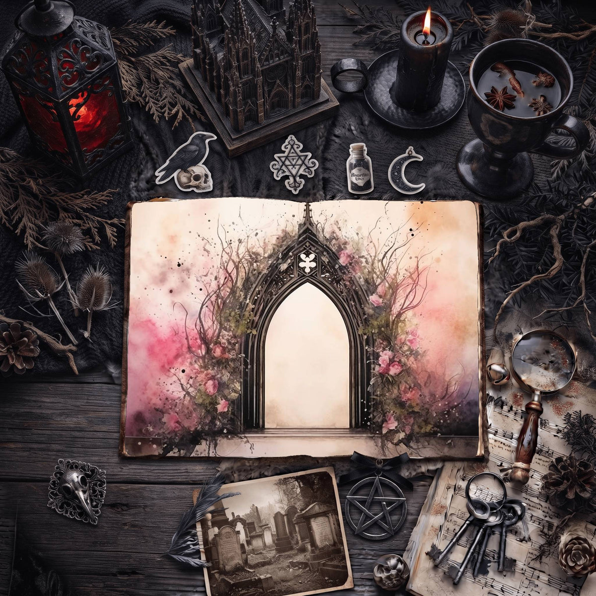 Gothic Windows Digital Papers