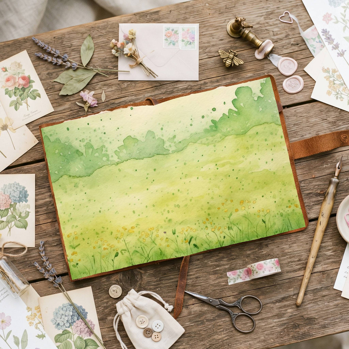 Green Summer Digital Papers