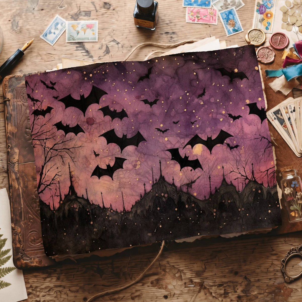 Halloween Bats Digital Papers
