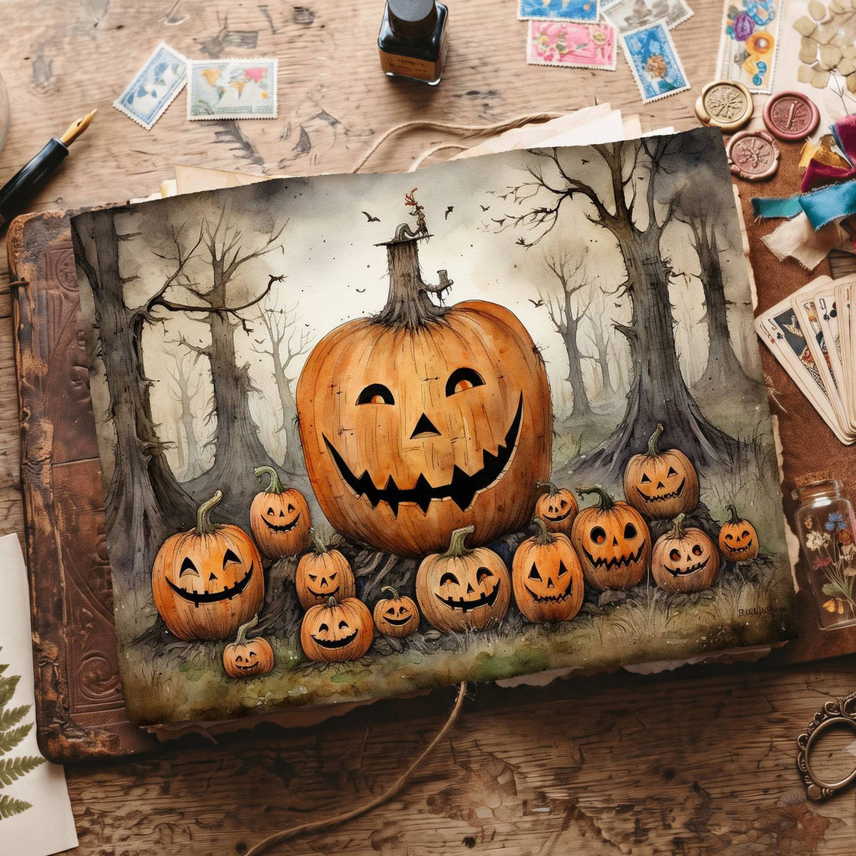Halloween Pumpkins Digital Papers