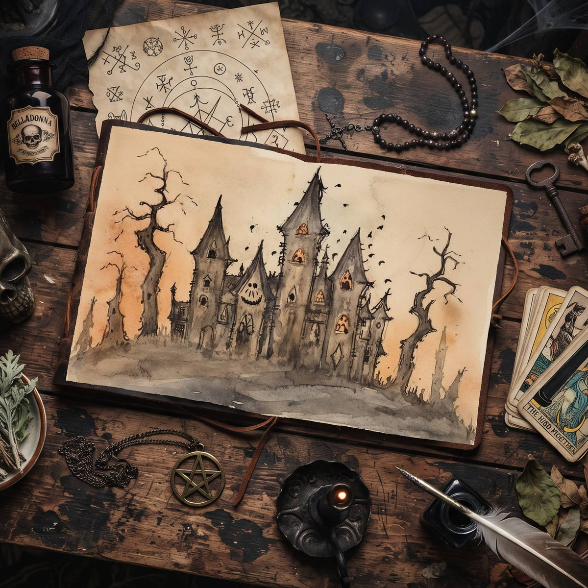 Halloween Spooky House Digital Papers