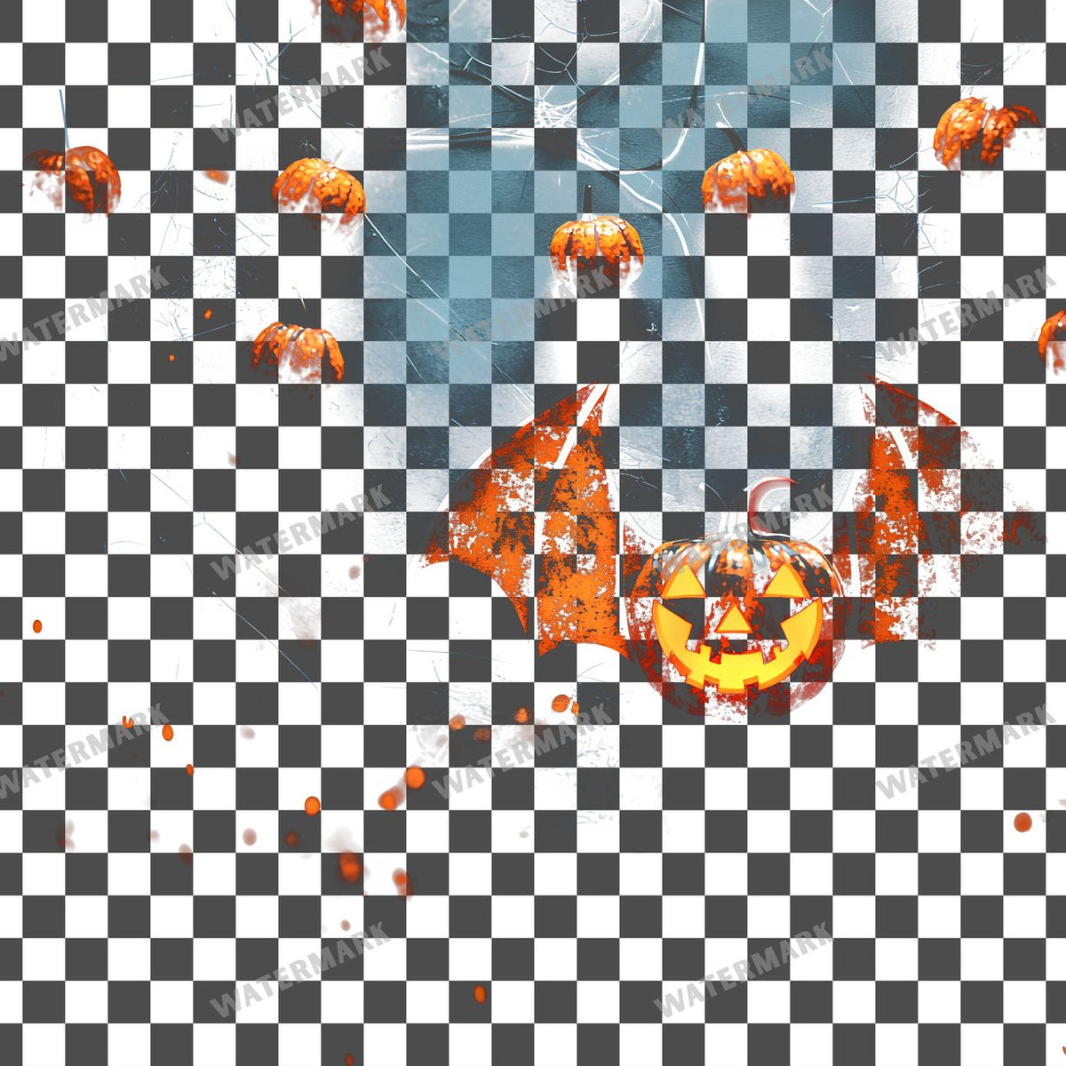 Halloween PNG overlay on a transparent checkered background, preview 6