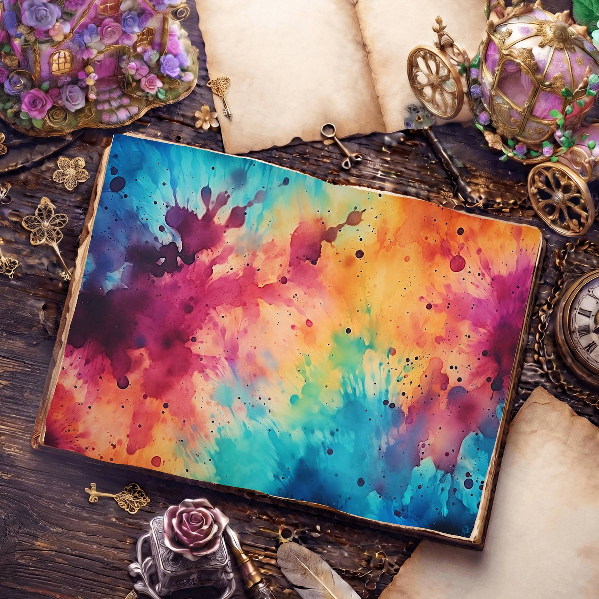 Hippie Tye Die Digital Papers